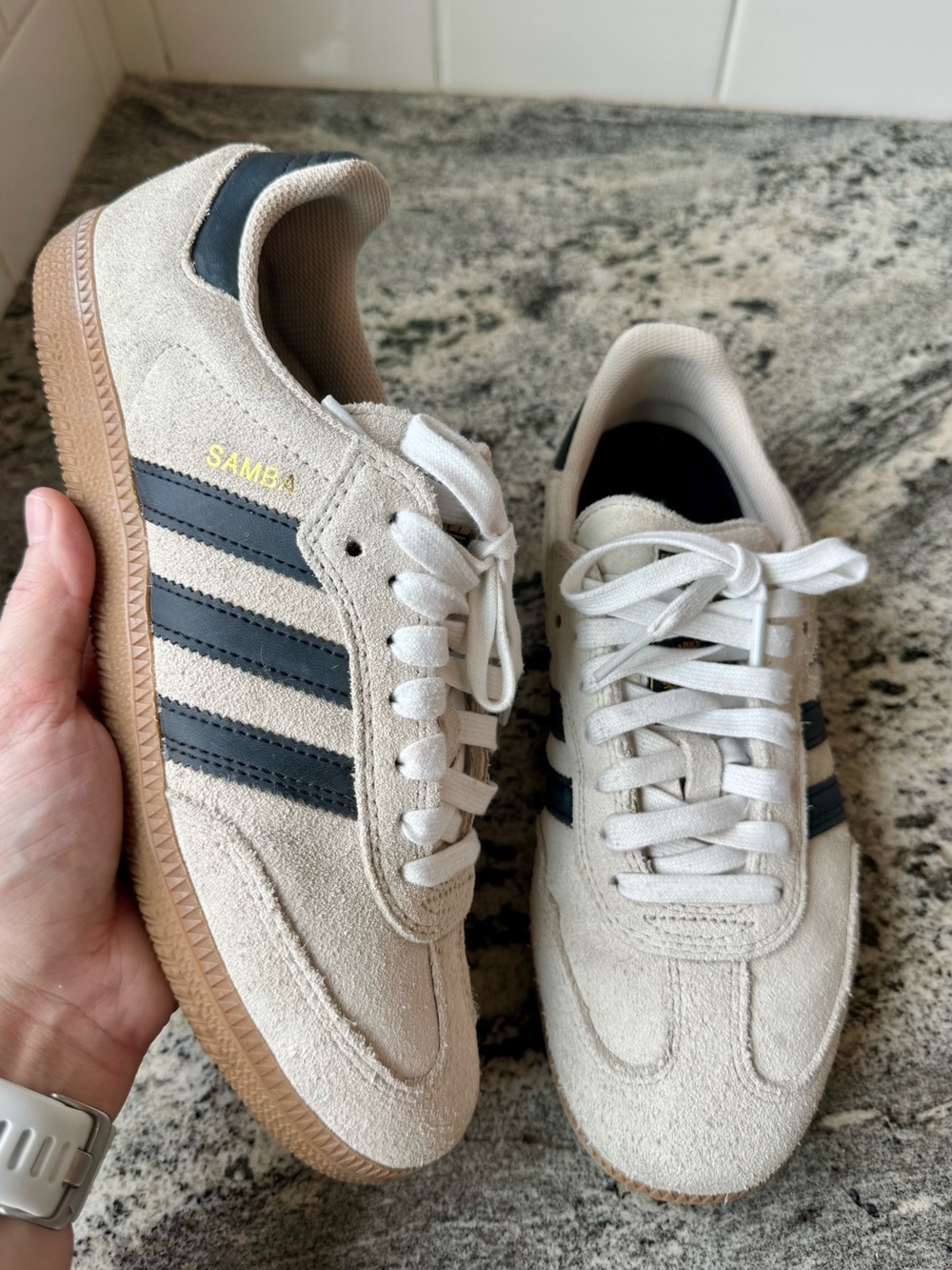 adidas Samba ADV Alumina/Core Black/Gum. Size 7½ MEN’s = 8.5 Women’s EUC